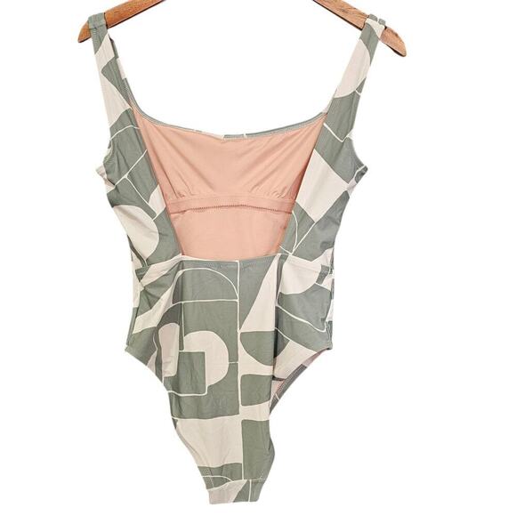 Madewell Second Wave Mod Shapes One-Piece Swimsuit Frosted Willow Size S NWT - Picture 6 of 9